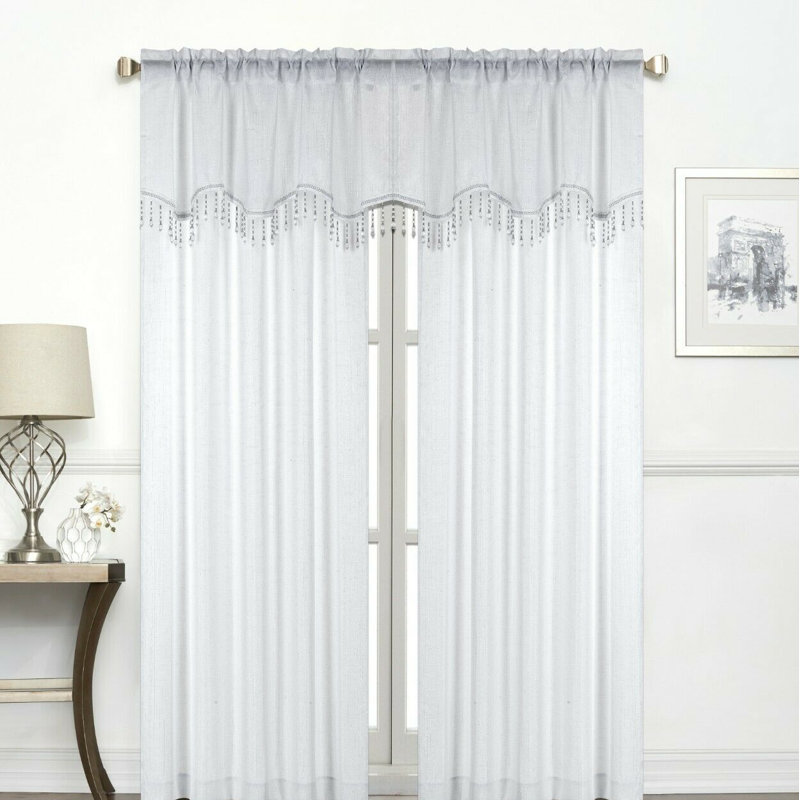 Ramsay Semi Sheer Curtain Pair, White
