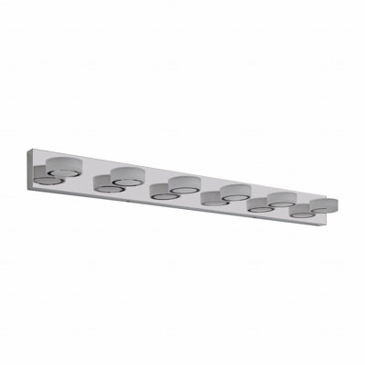 Luminaire de meuble-lavabo de 45 po de style moderne à 45 lumières avec fonction d'éclairage à DEL, matériau en métal au fini chrome élégant pour salle de bain