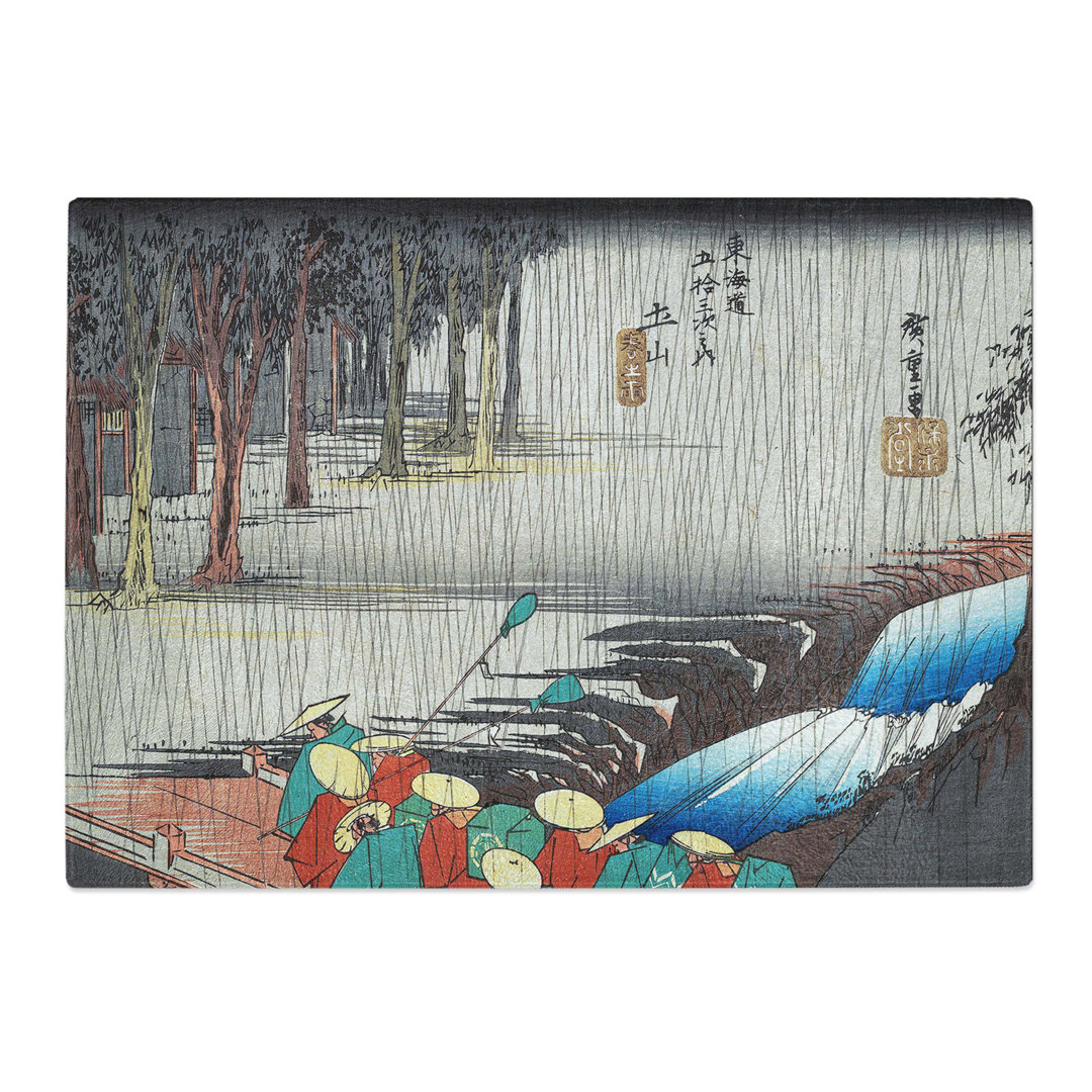 Tempered Glass Tsuchiyama Haru No Ame by Utagawa Hiroshige Chopping Board