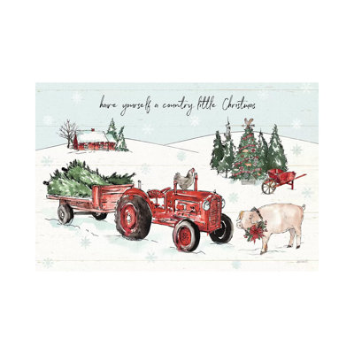 Holiday On The Farm I With Headlights by Anne Tavoletti - Wrapped Canvas Gallery-Wrapped Canvas Giclée