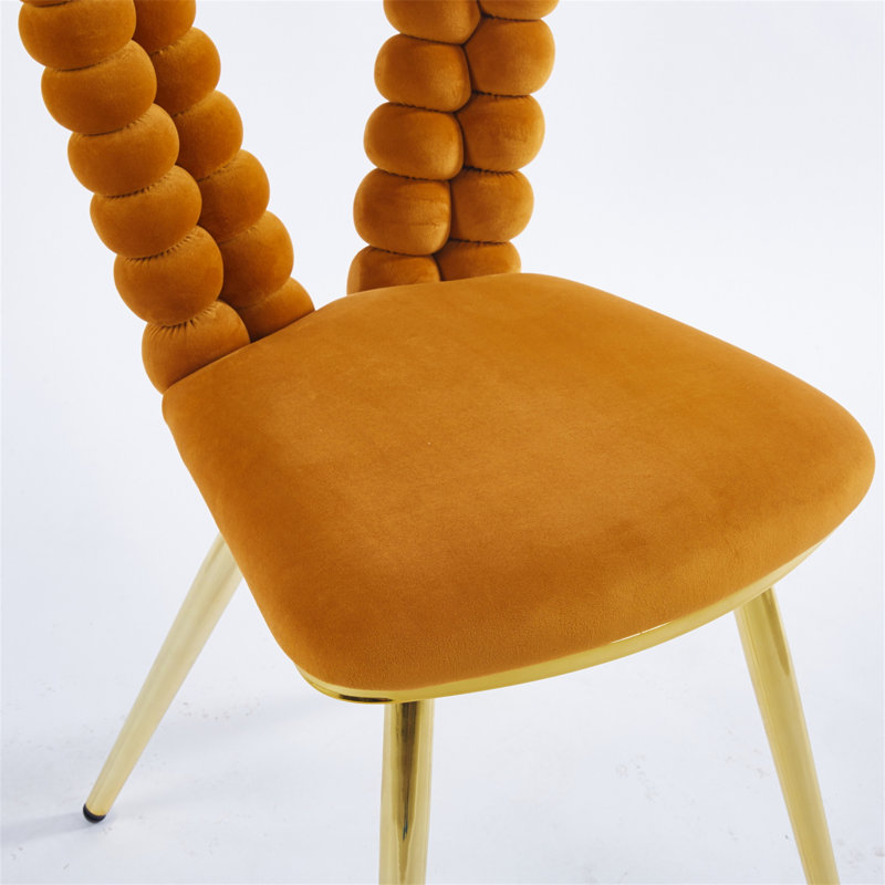 Dierf 18.11'' H Upholstered Parsons Chair, Orange, 2