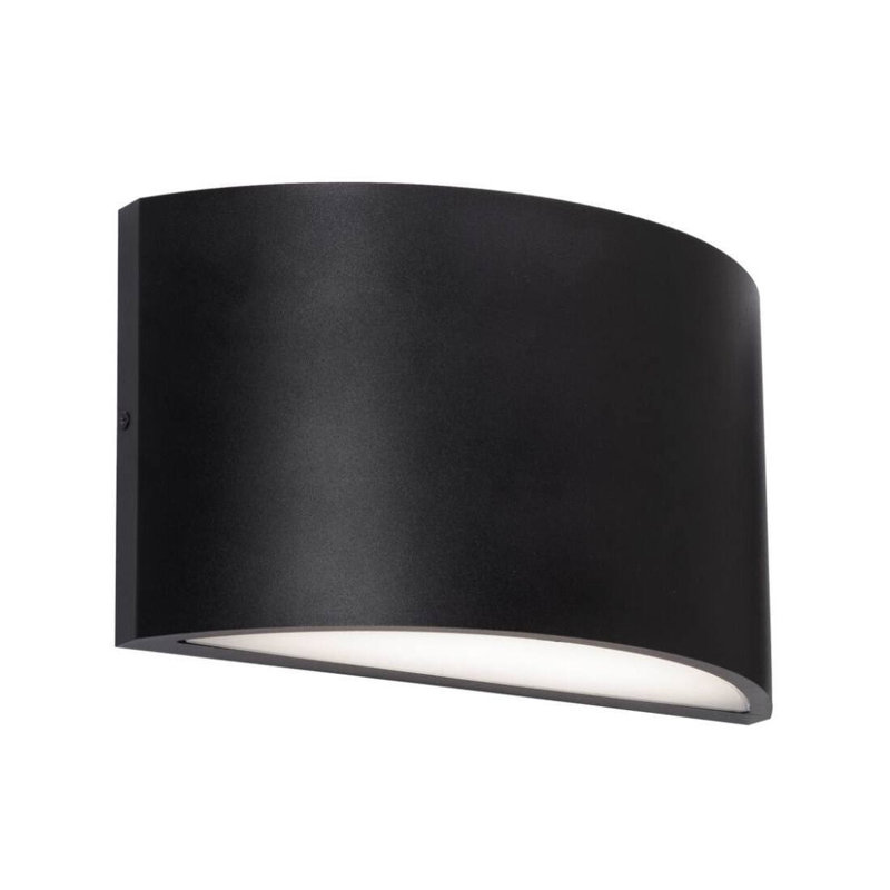 8F4F55BCC6784719A56B504894313401 Spiridona 7" LED Outdoor Wall Sconce, 27/30/35/40/50k, Black, Black