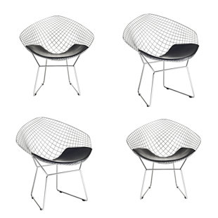 17.5'' H Upholstered Metal Armchair (Set of 2)