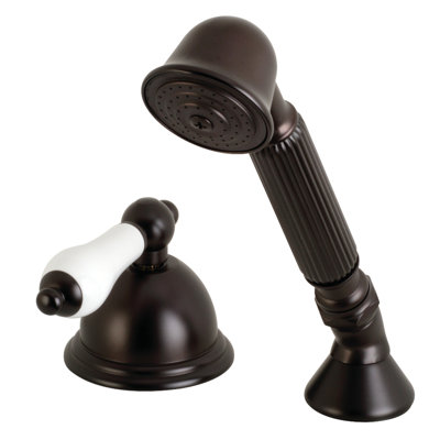 Garniture de robinet de baignoire romaine à fixation sur plateau à poignée simple avec douche à main