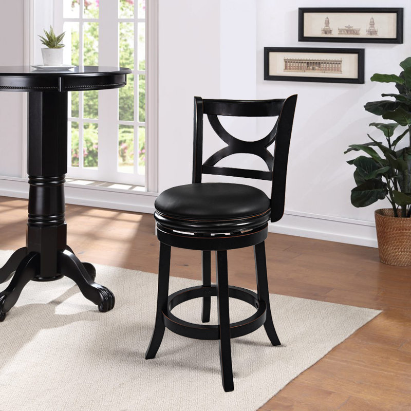 Tabouret de bar et de comptoir Adelaida, Noir Sandthru, Tabouret de comptoir (siège d'une hauteur de 25 p