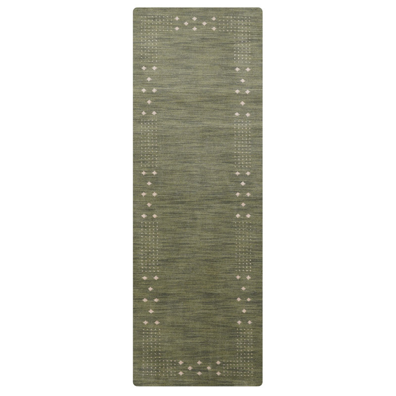 Anley Hand Knotted Loom Wool Eco-Friendly Area Rugs - Runner, Contemporary Modern Design, High Pile Thick Handmade Anti Skid Area Rugs for Living Room, Bed Room