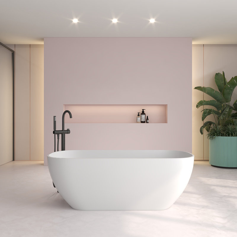 67'' x 29.5'' Freestanding Soaking Solid Surface Bathtub