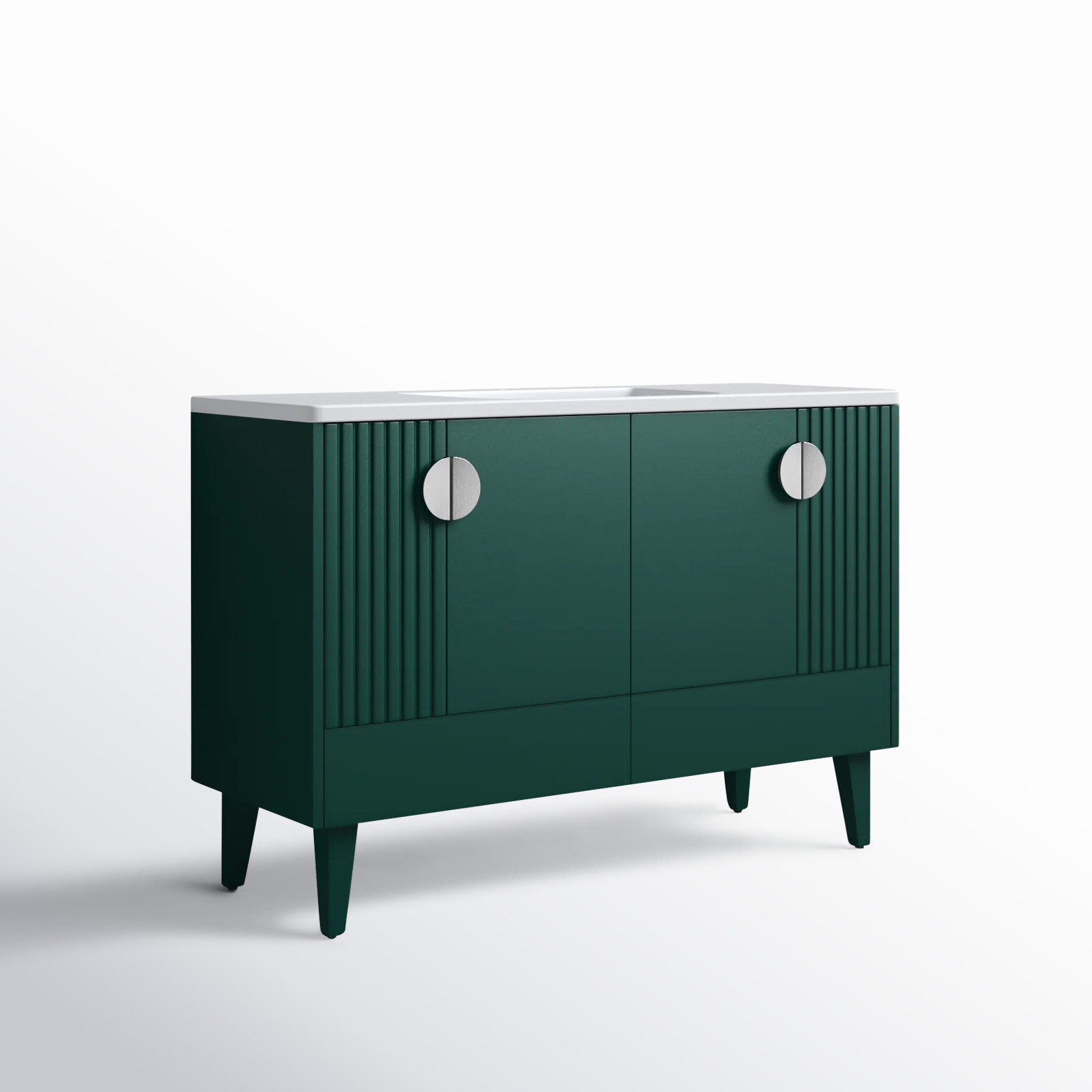 Saimah 48'' Single Bathroom Vanity, Polished Chrome, Green