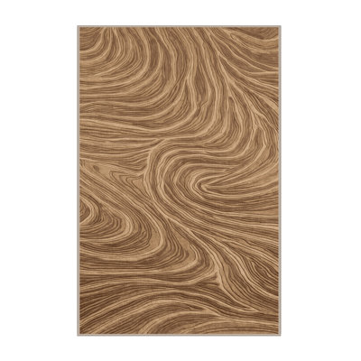 Machine Washable Nature Brown Area Rug