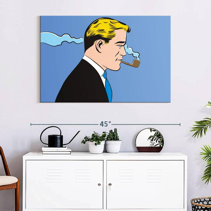 Leisha Man Smoking A Pipe, 26" H x 39" W