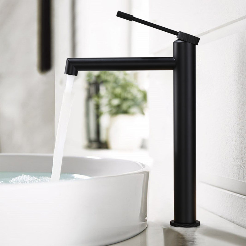 Deck Mounted Single Hole Single Handle Bathroom Sink Faucet With Optional Drain Assembly, Matte Black