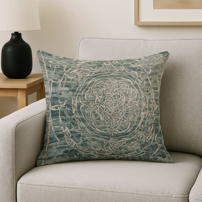 Coussin décoratif intérieur / extérieur gris Modern Modern, Gris oriental 10, Carré 20 po