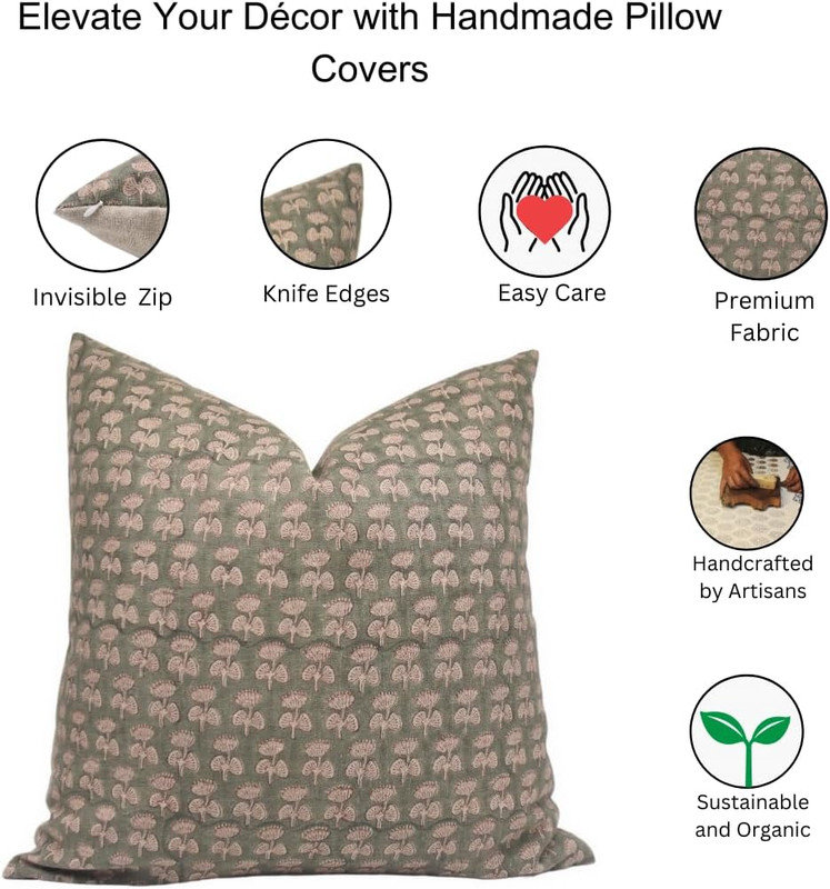 Linen Lumbar Pillow Cover, 14" x 20"