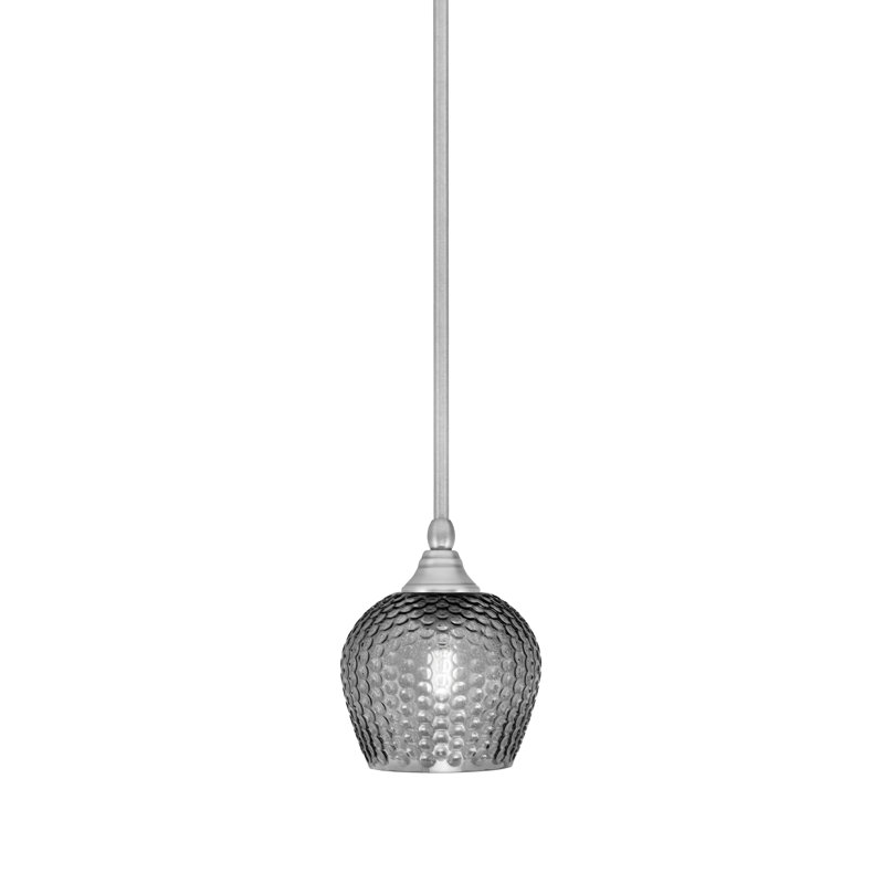 Stem Hung Mini Pendant With 6" Glass, Smoke