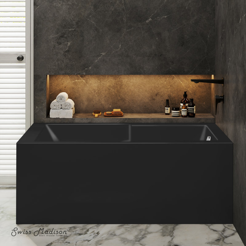 Baignoire de coin Claire, Oui, Noir mat