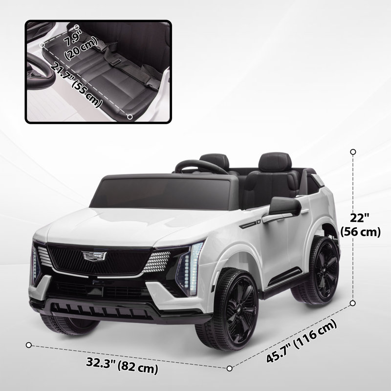 2-Seater Cadillac Escalade Licensed Ride on Truck, White