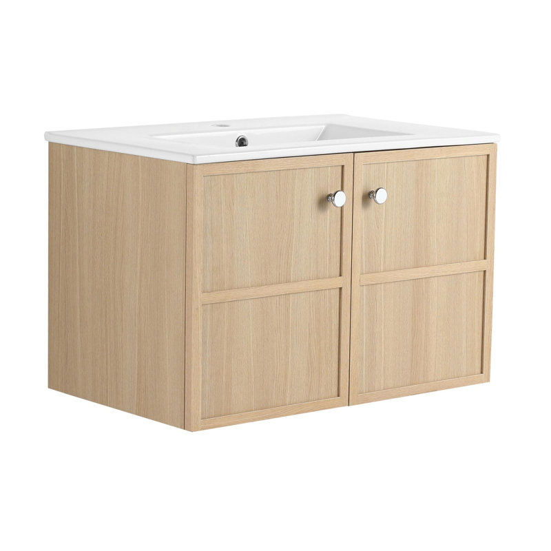 Meuble-lavabo mural avec lavabo en céramique, 30"