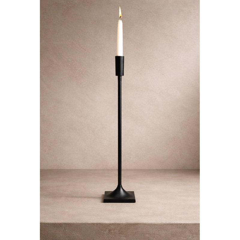 Candle Holder Black H 22.04" & Dia 3.9", 16.5" H x 3.9" W x 3.9" D