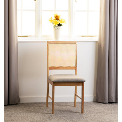 Alyisha 47.5cm H Upholstered Slat Back Side Chair in Brown