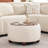 Round Storage Ottoman Upholstered Coffee Table With Removable Tray-2030470451