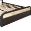 Grand lit plateforme en bois avec lit gigogne et 2 tiroirs, espresso