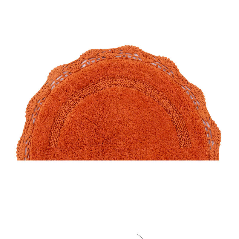 Tapis pour salle de bain 100% coton Crochet, Orange