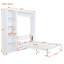 Grand lit escamotable mural avec tablettes