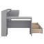 Lit de jour avec tiroirs de rangement et bibliothèque, lit d'angle en bois avec bureau et rangement, lit en forme de L-1185287286