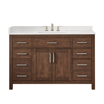 Beckett 54" Freestanding Single Bathroom Vanity with Quartz Top