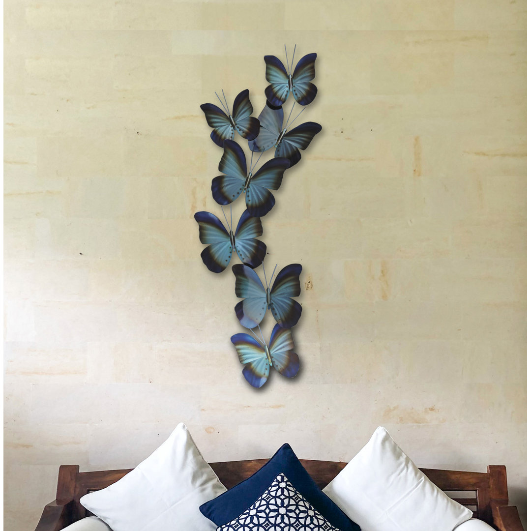 Butterflies Metal Wall Décor Rosalind Wheeler