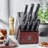 HENCKELS Razor-Sharp Solution 16-Piece Self-Sharpening Knife Block Set - Walnut, German Engineered Informed by 100+ Years of Mastery