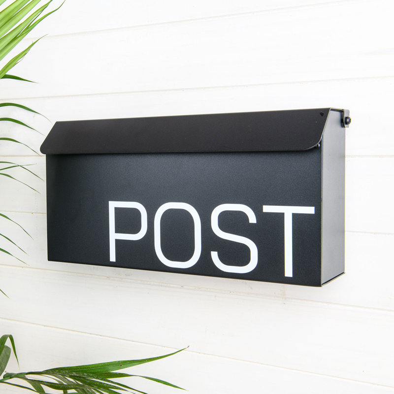 Boîte aux lettres murale, H 7 po x l 14,6 po x P 4,50 po, Noir 2