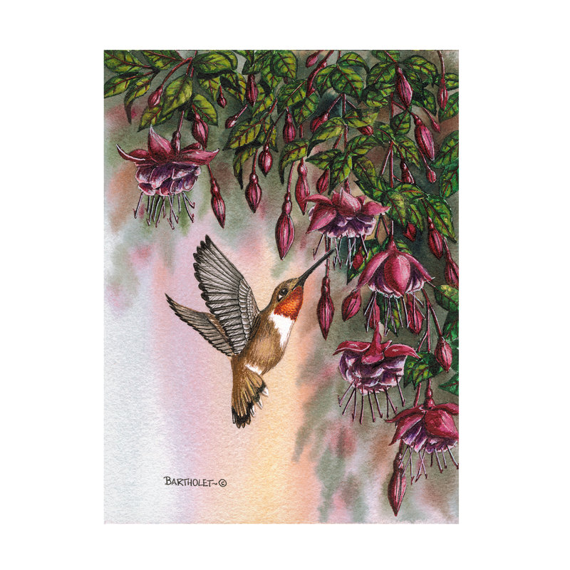 Art sur toile fuchsia Dave Bartholet, H 18 po x l 24 po