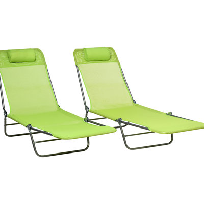 2 chaises de jardin pliantes 2 pièces, 6 dossiers inclinables, siège en filet respirant, extérieur pour la plage, patio, piscine, pièce de détente, siège plage