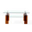 Table basse moderne à 2 niveaux en verre trempé avec tablette de rangement | Table centrale peu encombrante pour le salon et les petits espaces-1316558432