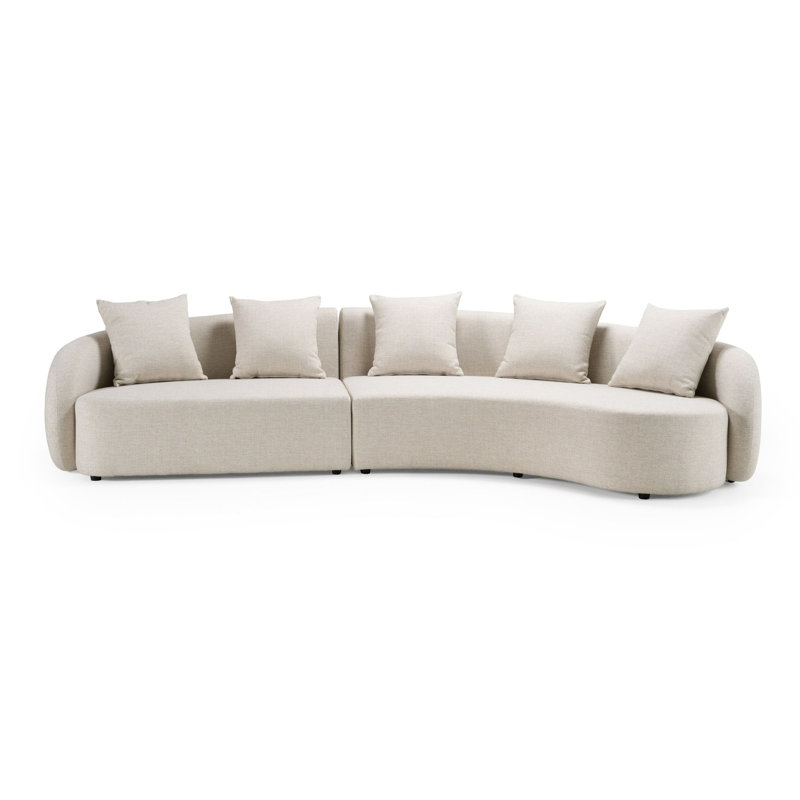 Jahmaya - Canapé modulaire d'extérieur en tissu beige