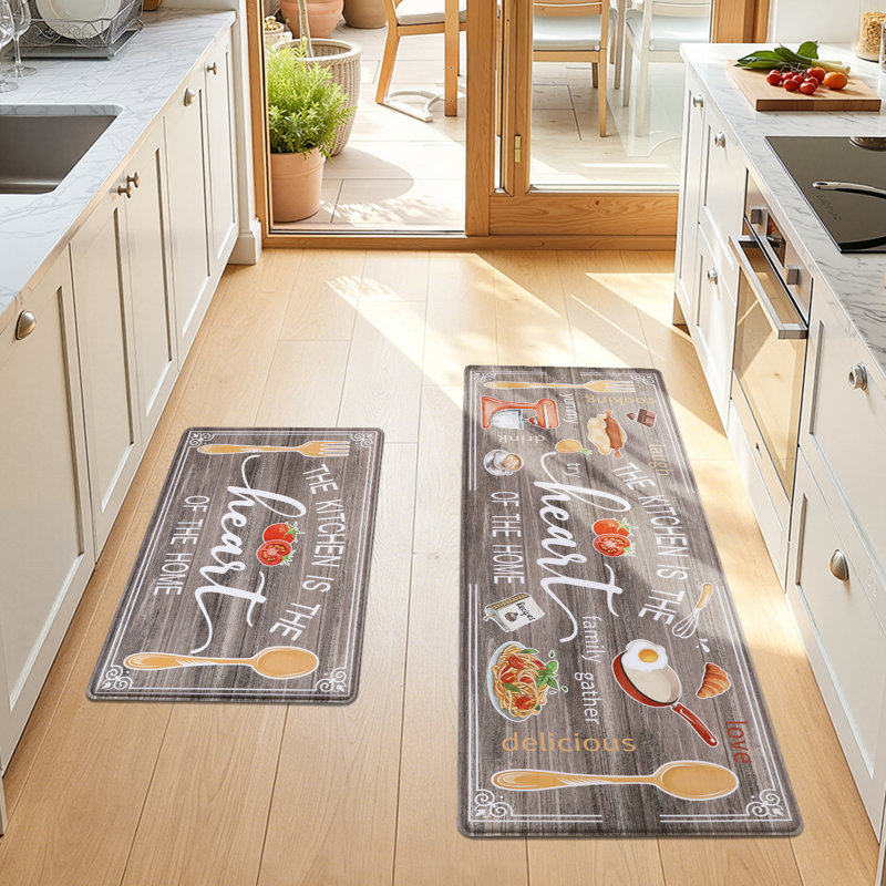 Ensemble de 2 tapis de cuisine Farmhouse, Brun