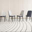 De 4 chaises de salle à manger de cuisine - Cuir d'unité centrale, conception ergonomique, solide assise en métal noir avec 4 coussins de dossier blancs, pieds-709323873
