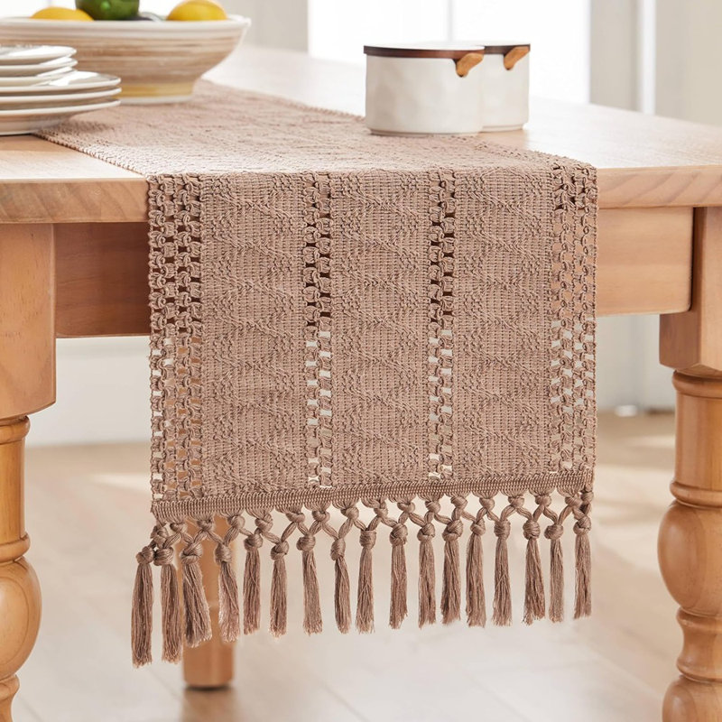Boho Table Runner, Taupe Table Runners