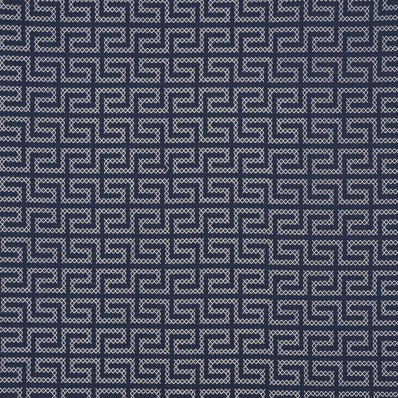 Tissu de broderie A Maze, Bleu marine