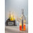 Assorted-color, Ombre Frosted Wine Bottles with Cotton Tassels, Warm White Lights and Timer Feature (Set of 3)