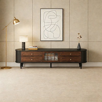 Minimalist Wood TV Stand with Storage