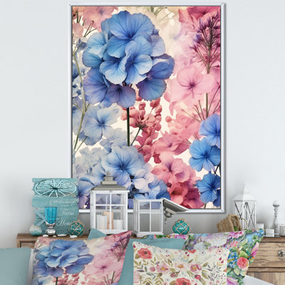 " Blue And Pink Geranium Collage Expression "