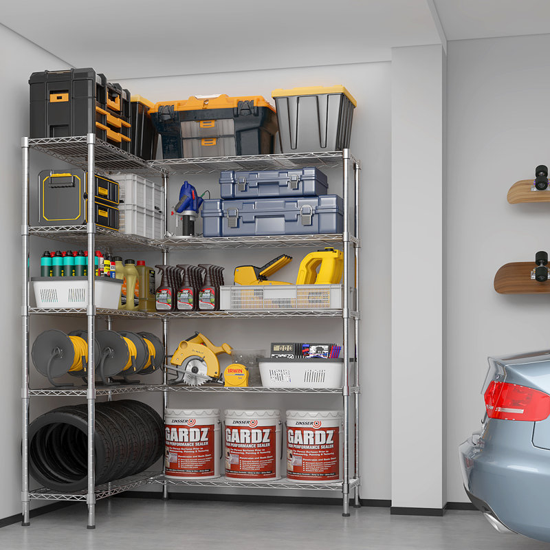 Storage Shelves – Wire Shelving, Adjustable & Scratch-resistant, Great For Garage/pantry/supermarket/hospital Storage