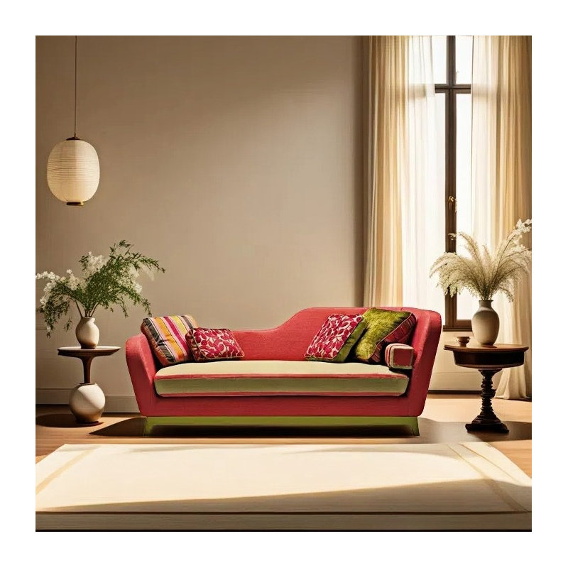 Méridienne tendance, décontractée, créative, élégante, Jaune, Orienté à droite, Jaune / rouge melon d'eau