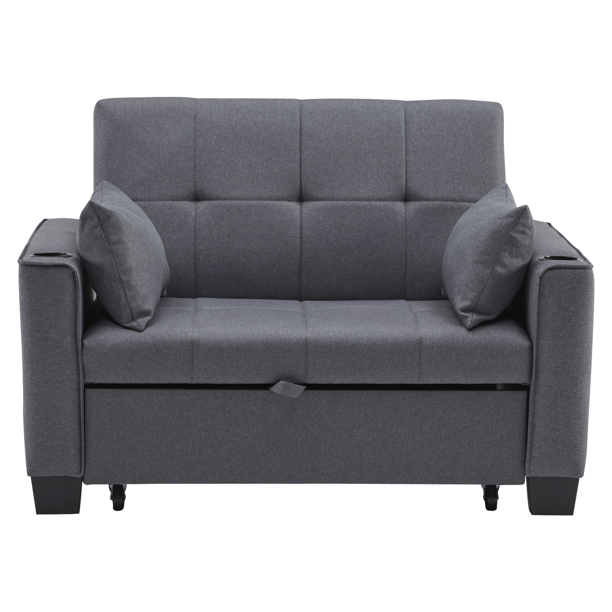 Ebern Designs 2 Seater Sofa Bed with Cup Holders | Wayfair.co.uk