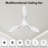 42-inch Flush Mount Ceiling Fan With Light White-319851611