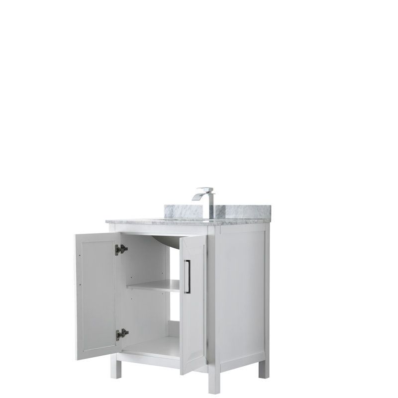 Daria 30'' W Single Vanity, White, White Cultured Marble, Polished Chrome