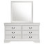 Commode 6 tiroirs et miroir blanc