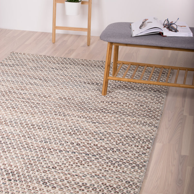 Caillo Geometric Wool Hand Woven Area Rug, Rectangle 140 x 200cm